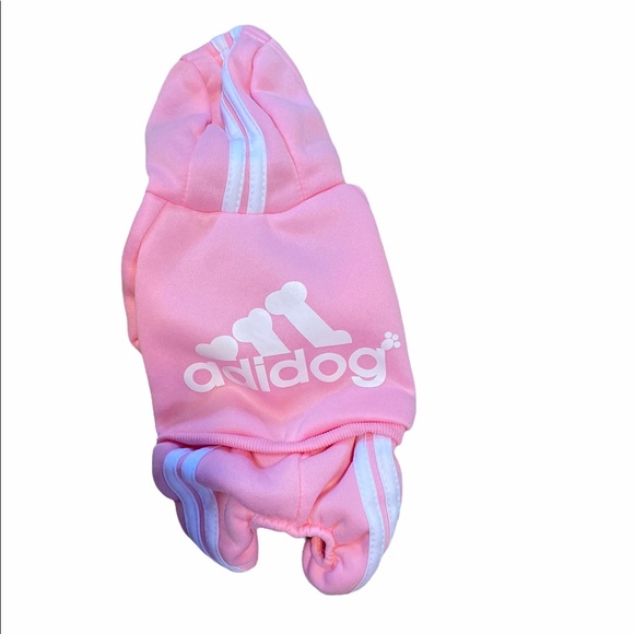 Adidog Pink Logo Fleece Hoodie - Picture 4 of 6